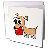 Janna Salak Designs Valentines Day - Cute Dog Be Mine Heart - Chihuahua - Greeting Cards-6 Greeting Cards with envelopes