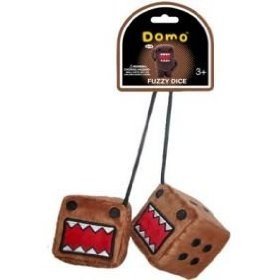 Domo Kun - Pair of Fuzzy Dice for Rear View Mirror