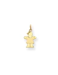 14k Yellow Gold Mini Girl Charm. Metal Wt- 0.8g