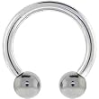 12 Gauge HEMATITE Horseshoe Circular Barbell 1/2" 5mm