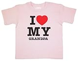 Youth/Kids I Love My Grandpa (Heart Design) Short Sleeve Youth & Toddler T-Shirt (Assorted Colors & Sizes) (Pink, 2T)