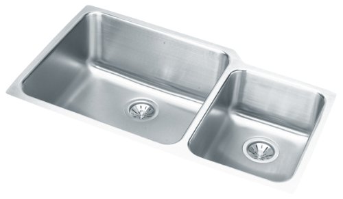 Elkay ELUH3520R Gourmet Lustertone Undermount Sink, Stainless Steel