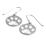 Paw Print Drop Earrings Sterling Silver Paws for Dog Lovers and Cat Lovers by Ashley & Co. Paw Print Jewelry