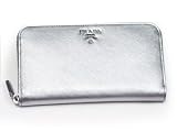 プラダ PRADA ラウンドファスナー 長財布 シルバー 1M0506 QWA F0118 ARGENTO SAFFIANO METAL 【並行輸入品】 PRADA バッグ 新作