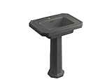 IMAGE OF Kohler K-2322-1-58 Kathryn Pedestal Lavatory with Single-Hole Faucet Drilling, Thunder Grey