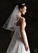 Elbow 1 Tier Swarovski Crystal Rhinestones Wedding Bridal Veil Satin Edge