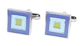 ps2901-2 blue and green square cufflinks