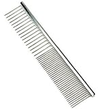 Pettom 7 1/2 Inch Pet Stainless Steel Grooming Comb Tool Poodle Finishing Comb Butter Comb