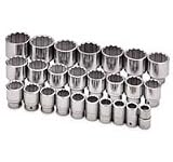 3/4 In Dr 12-Pt Std Fractional Socket Set - 25-Pc