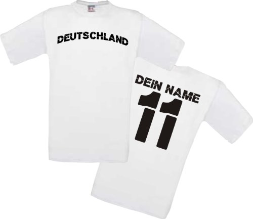 T-Shirt EM WM Trikot DEUTSCHLAND TRIKOT STYLE mit Ihren Wunschname und Ihrer Wunschnummer bedruckt Shirt viele Farben Kultshirt S-XXL