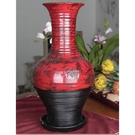Brunello Tall Neck Vase with Saucer by Terra Fresca Alfresco Home
