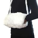 PURE WHITE CLOCHE FUR VINTAGE STYLE HAND WARMER MUFF