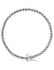 Black Diamond Bracelet 14K White Gold - 2.00 CT Diamonds
