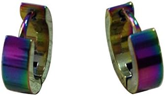 Ximei Durable Stainless Steel Clip On Hoop Huggie Earrings for Men Boys 4 Colors Available (Multicolor)