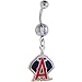 Major League Baseball Logo Silver Gem Belly Ring - Los Angeles Angels Of Anaheim