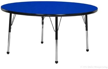 Creative Colors O48RNYL-SB Activity Table, Ball Glides, Standard Height, 48" Round, Oak Top, Yellow Edge