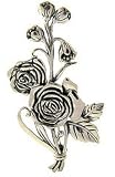 Sterling Silver Rose-Flowers Brooch