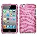 MYBAT Unique Diamante Protective Case for iPod touch 4 (Zebra Skin - Pink/Hot Pink)