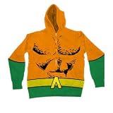 Aquaman Costume Men's Zip Front Hooded Sweatshirt