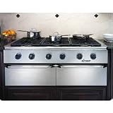 Dacor Epicure Series EG486SCH 48 Slide-in Gas Rangetop with 6 Sealed Burners, Continuous Grates, Illumina Burner Controls and Stainless Steel Finish with Chrome Trim