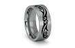 Stainless Steel Lady Ring with Black Tribal Engrave 8mm Stainless Steel Lady Ring with Black Tribal Engrave 8mm