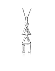 Alpha Delta Pi Vertical Silver Lavalier (ADP-P001)