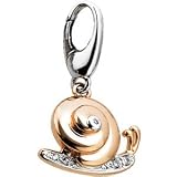 Big Sur Elegance's 14K Rose 14Kr/Rhodium Plated Diamond Charm .025 Cttw