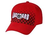 3D Lackpard Checkered Front Panel Hat Cap - Red