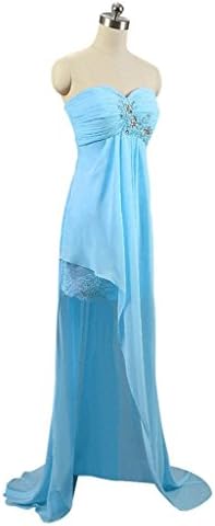 Oailiya Women's Chiffon Evening Bridesmaid Prom Dress Size 10 Blue