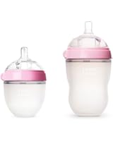 Comotomo Natural Feel Bundle - 2 Items: 8 Ounce Baby Bottle Pink & 5 Ounce Baby Bottle Pink