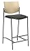 Evolve Series-Barstool with Silver Frame and Wood Back, Black anit-bacterial vinyl, Natural Back