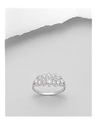 Flower CZ Ring In 92.5 Sterling Silver