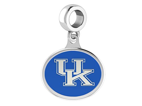 University of Kentucky Wildcats UK Sterling Silver Enamel Drop Charm Fits All European Style Beaded Charm Bracelets
