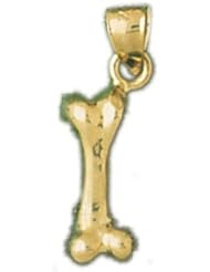 Dazzlers Solid 14k Gold 3D Dog Bone Toy Charm Pendant Available in three colors from jewelsberry (weights: 2.1 grams only)