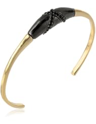 House of Harlow 1960 Obsidian Feather Cuff Bracelet, 2.13"