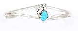 By Navajo Indian Artist Brenda Etsitty: Sterling-silver Turquoise Women's Bracelet