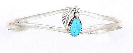 By Navajo Indian Artist Bobby Becenti: Sterling-silver Turquoise Women's Bracelet