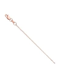 14k Solid Rose Pink Gold Diamond Cut Cable Link Chain Necklace 0.8mm 20"