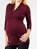 A Pea in the Pod Collection: 3/4 Sleeve Deep V-neck Shawl Collar Maternity Top