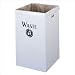 Corrugated Waste Receptacle, Square, 40gal, White