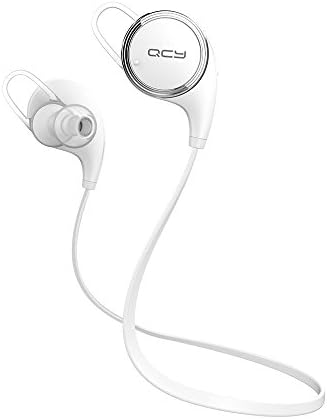 Glele QY8 Bluetooth Earbuds V4.1 Wireless Stereo Headphones In-ear Headphones Sports Devices for Gym Running Exercise Music Bluetooth Earphone for iPhone iPad Android Smart Phones (White)