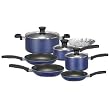 T-Fal Banquet Non-Stick 10 Cookware Piece Set, Blueberry
