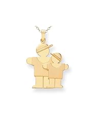 The Kids® Big Boy and Little Boy Engraveable Charm / Pendant in 14 kt Yellow Gold