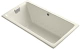 Kohler K-856-GBN-47 Almond Tea-for-Two Tub wit