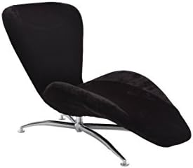 Chintaly Imports Reclining Chaise Lounge Chair, Chrome/Black