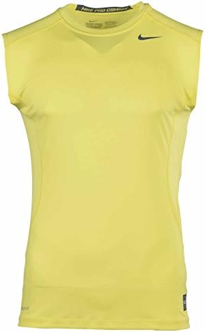 Nike Men's Dri-Fit Pro Combat Fitted Training Shirt-Yellow-Large
