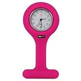 TRIXES Nurses Dark Pink Gel Silicone Plastic Pocket Brooch Fob Watch New
