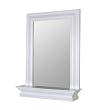 Elite Home Fashions Stratford Collection Framed Mirror with Shelf, White
