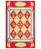 Marcella Vera Bradley Botanical Panels-Tassles Yellow - Red VBY010C 2' 6'' X 4' 2'' Area Rug