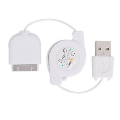 EFORCITY Premium Retractable Creative Zen Vision M USB Cable, White